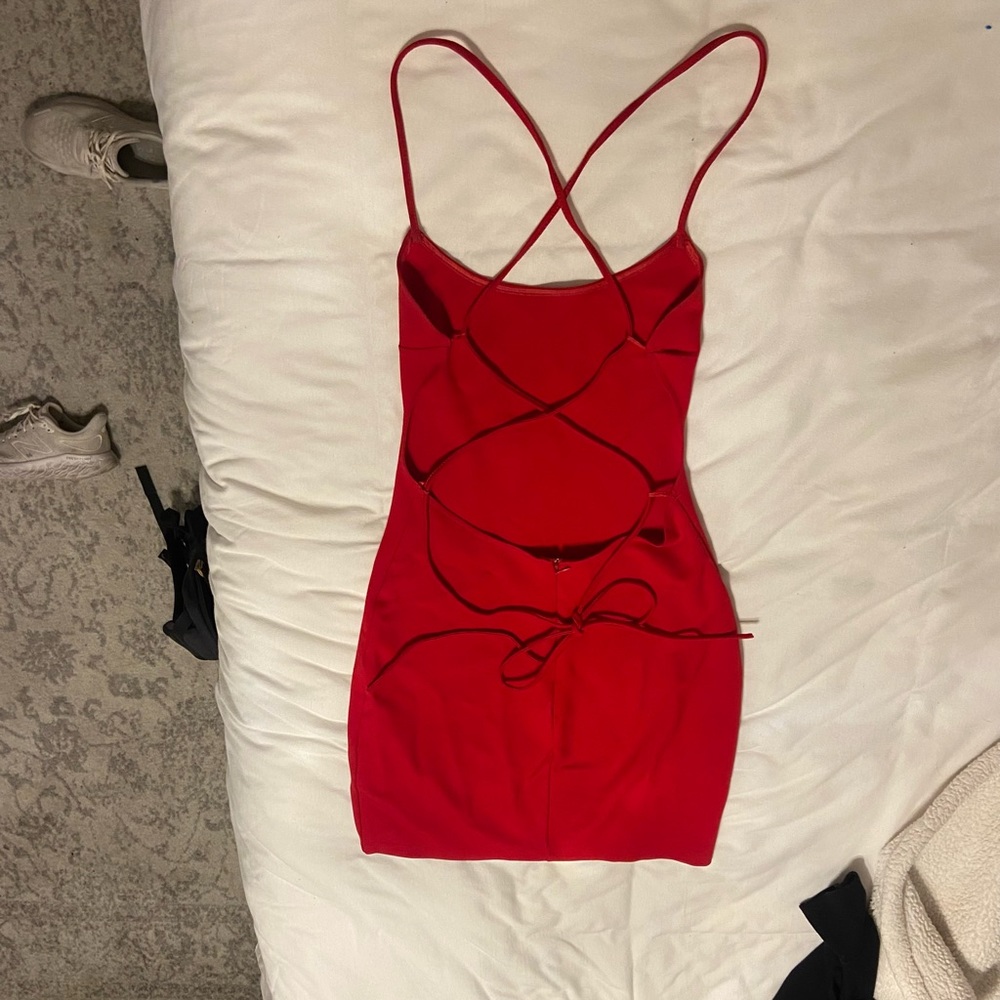 Red Superdown Mini Dress - Picture 3 of 3